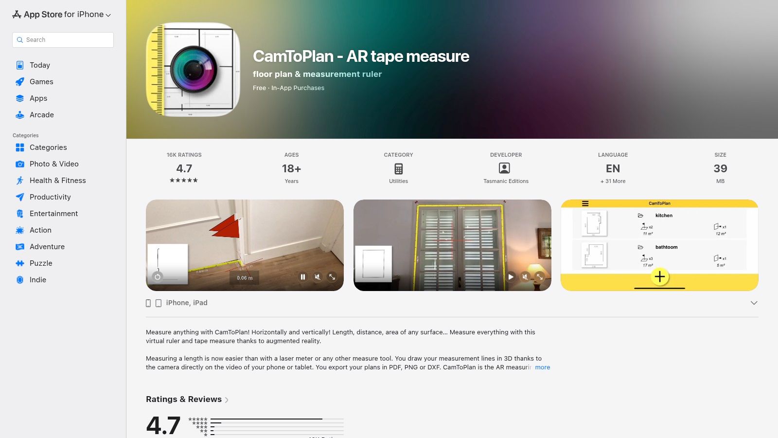 Certificados Energéticos | Mide con Precisión: Apps para medir distancias en 2026 CamToPlan para medir con realidad aumentada