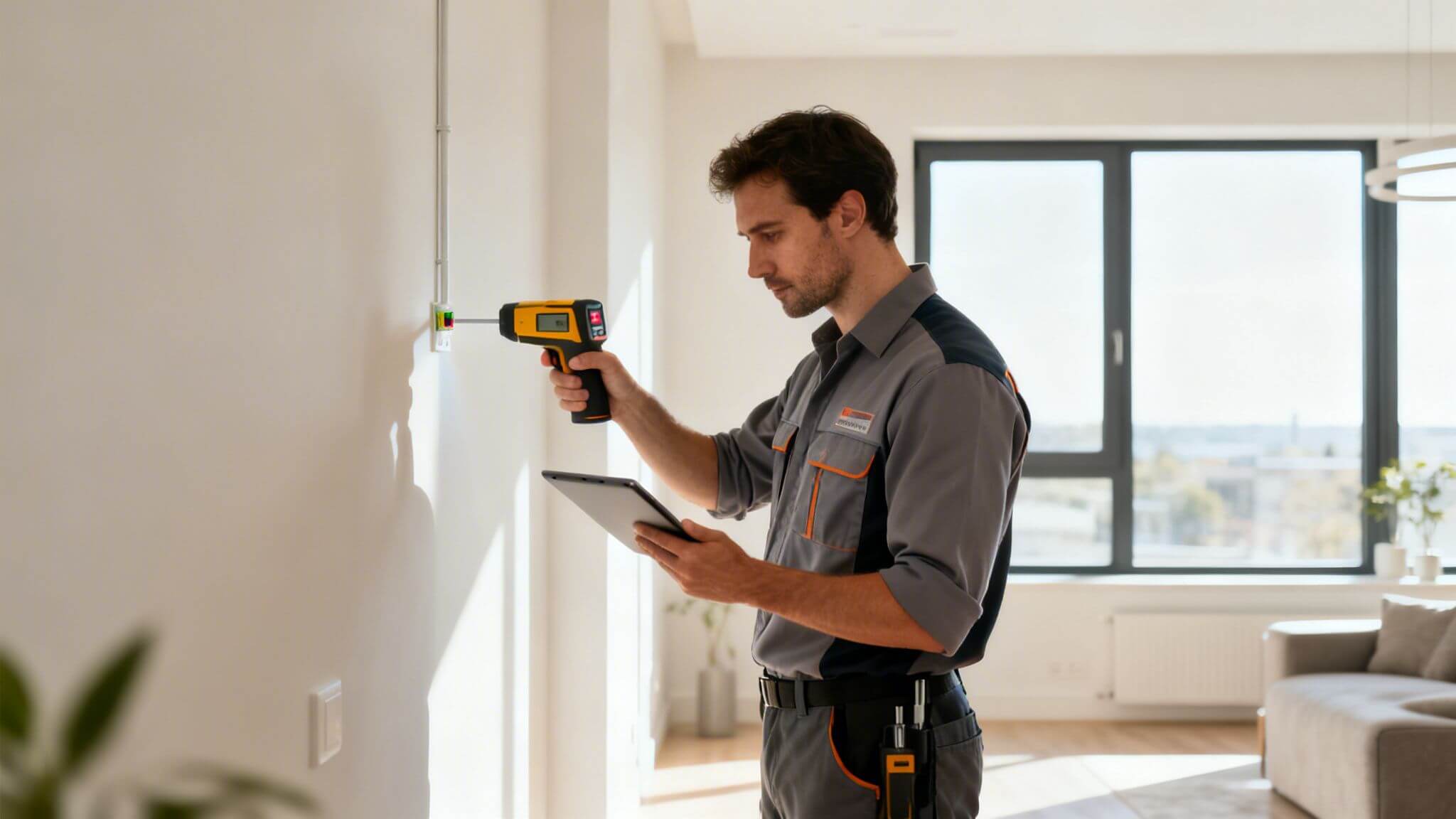 Certificados Energéticos | Descubre que es un Inmueble: Guía clave 2026 Técnico realizando una inspección en un inmueble en Valencia para el certificado energético.